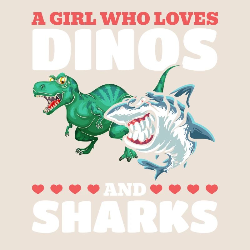 Dinosaurier Great White Shark Ein Mädchen, das