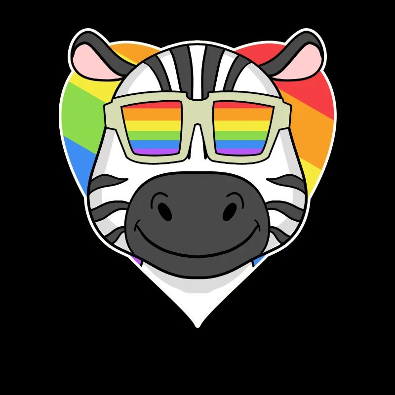 LGBT Tier Zebra Regenbogen Herz