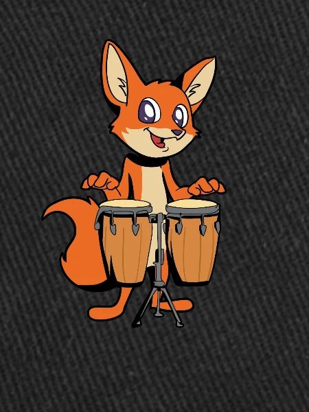 Comic Fuchs spielt Percussion