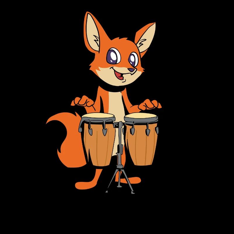 Comic Fuchs spielt Percussion