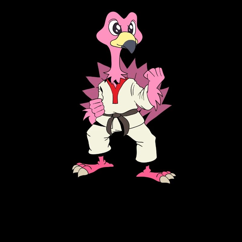 Comic Flamingo does karate
