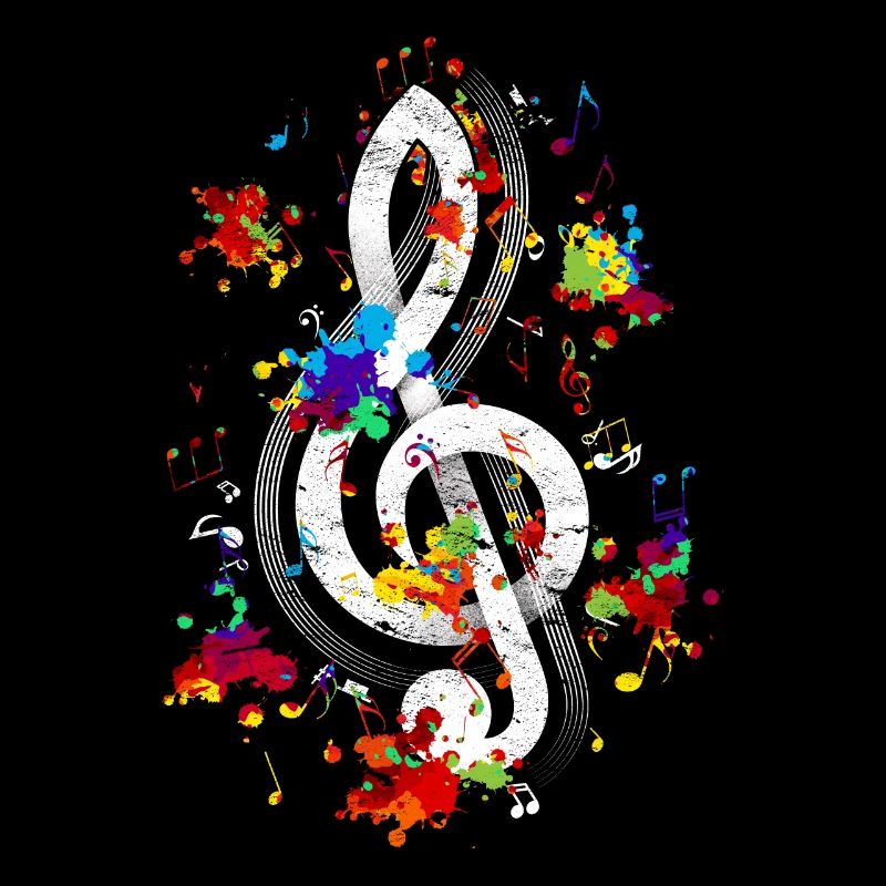 Violon Coloré Clef Musique Clef