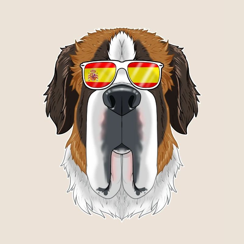 Saint Bernard I Lunettes de Soleil Espagne I Drapeau Espagnol