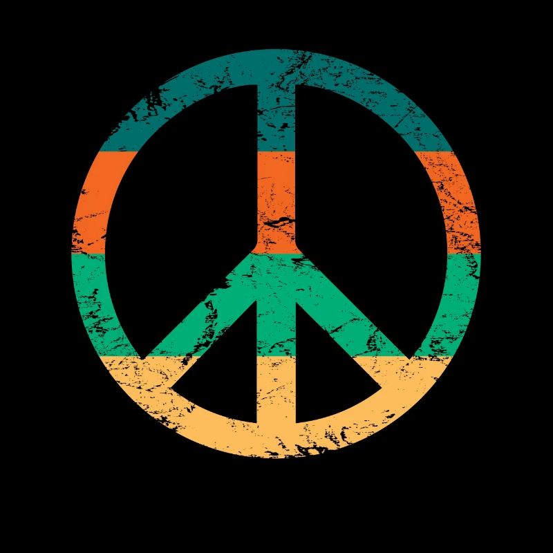 Retro Design Friedenszeichen Peace Zeichen