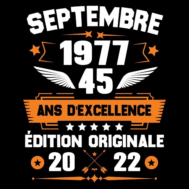 Septembre 1977 Idée cadeau d'anniversaire 45 ans