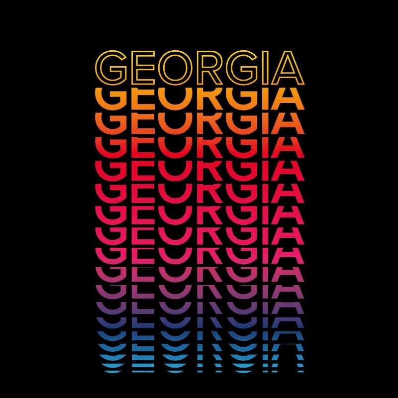 Retro Nostalgic USA State - Rainbow Georgia