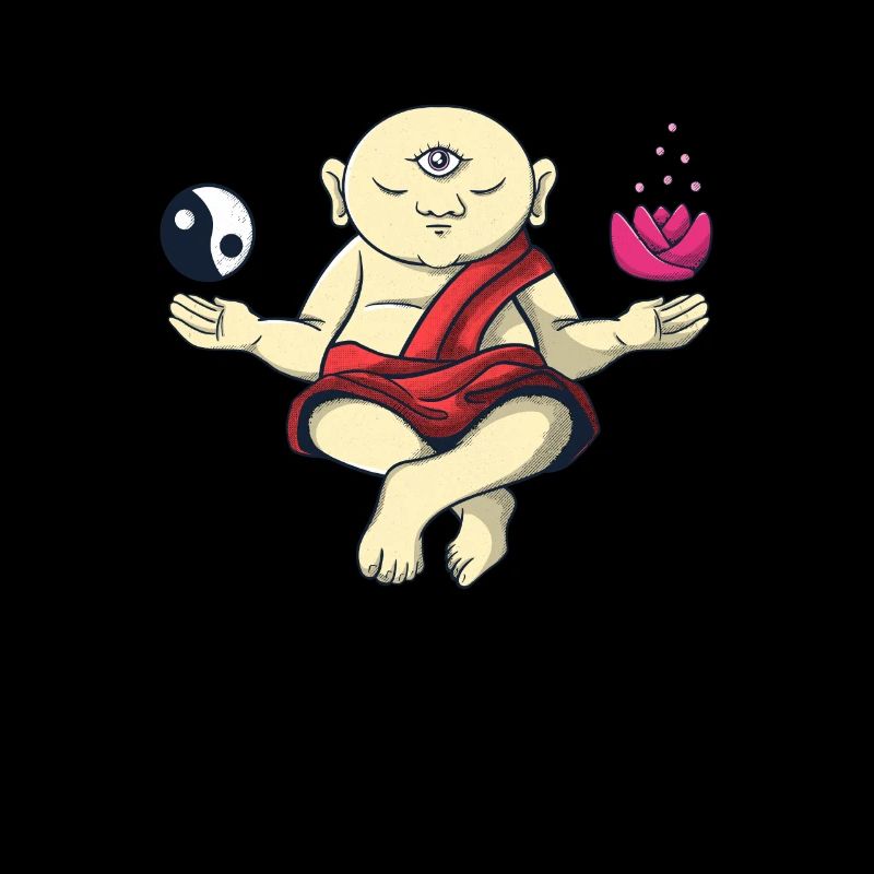 Moine bouddhiste méditant Bouddha Zen Om