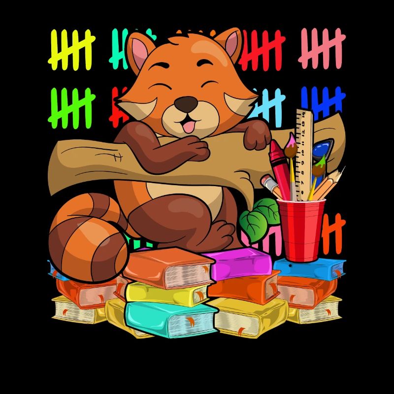 Schule Tier Geschenk Schulanfänger Roter Panda