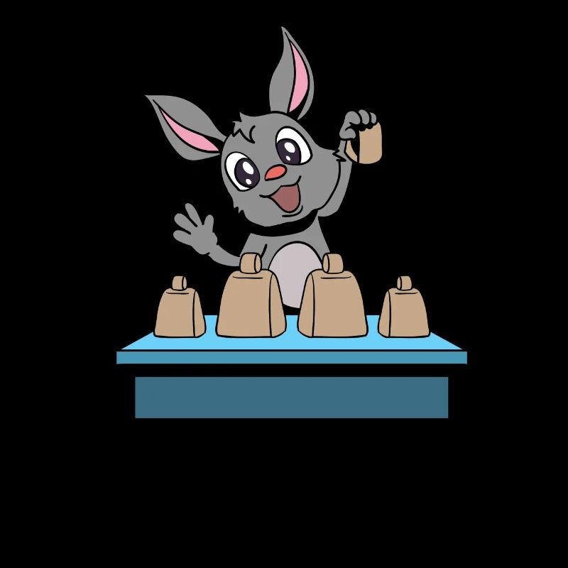 Comic Rabbit Plays Cowbells