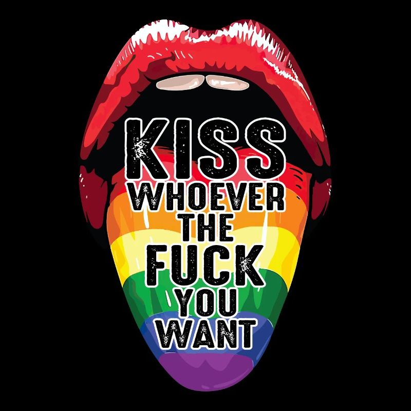 Embrassez qui que ce soit le baiser que vous voulez drapeau arc-en-ciel