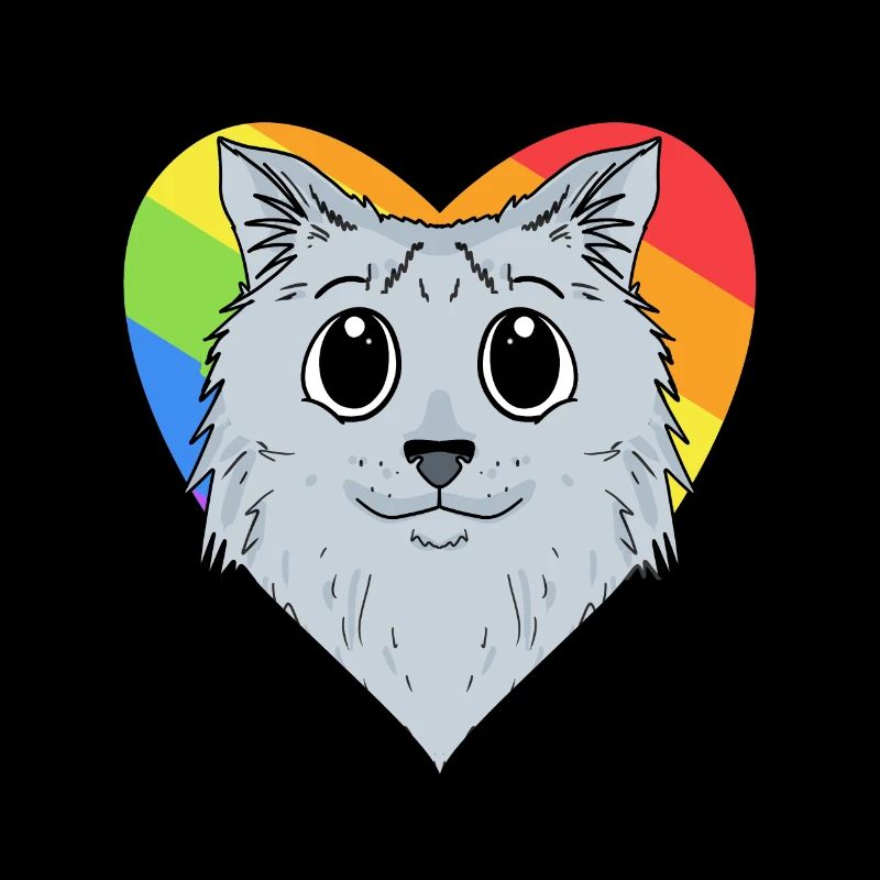 LGBT Katze Sibirische Katze Regenbogen