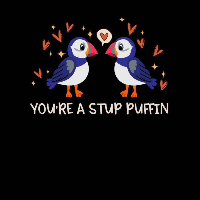 Stud Puffin Hearts Puffins Love Seabird