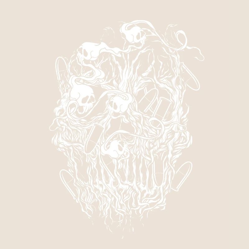 Bullets and Skull Roses Aesthetic Dripping Pattern