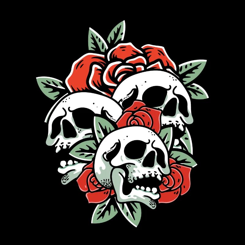 Skull Flower Death Grave Aesthetic Dark Pattern