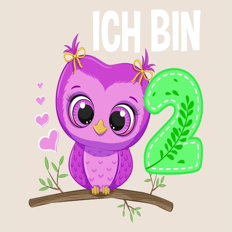 Ich Bin 2 Eule 2. Geburtstag Eulen Mädchen
