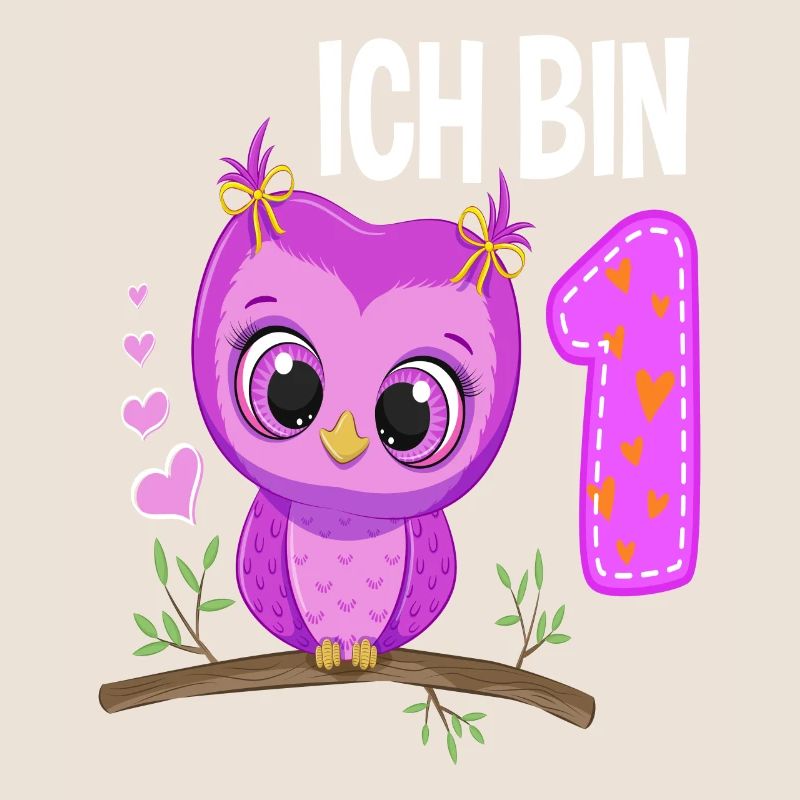 Ich Bin 1 Eule 1. Geburtstag Eulen Mädchen