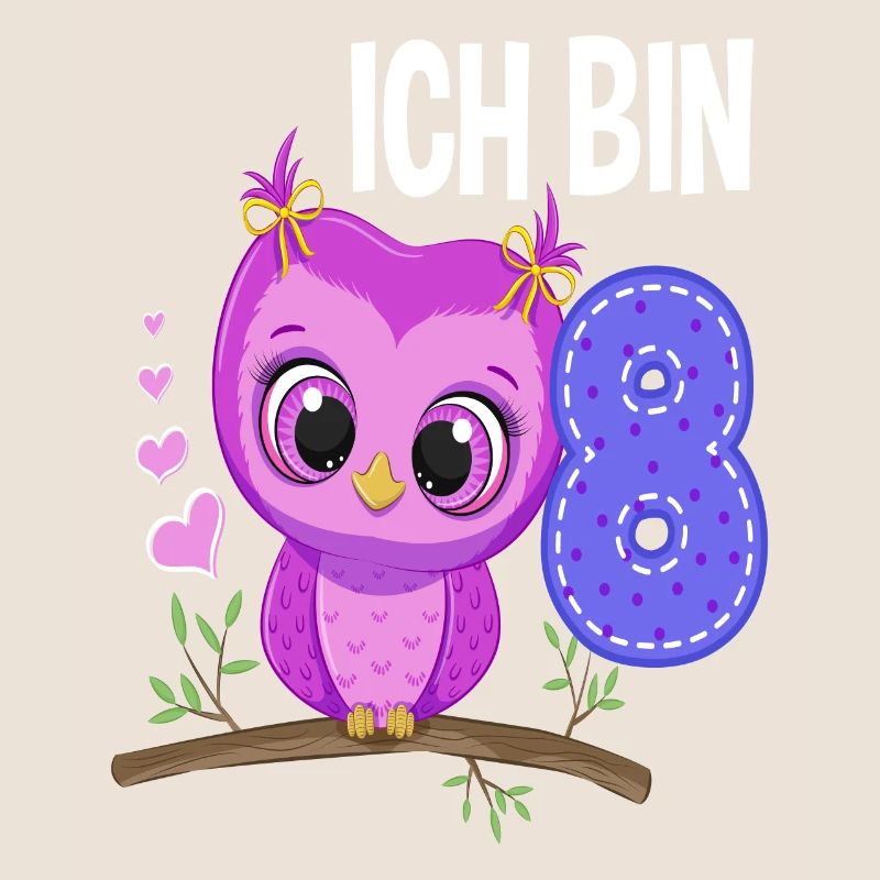 Ich Bin 8 Eule 8. Geburtstag Eulen Mädchen