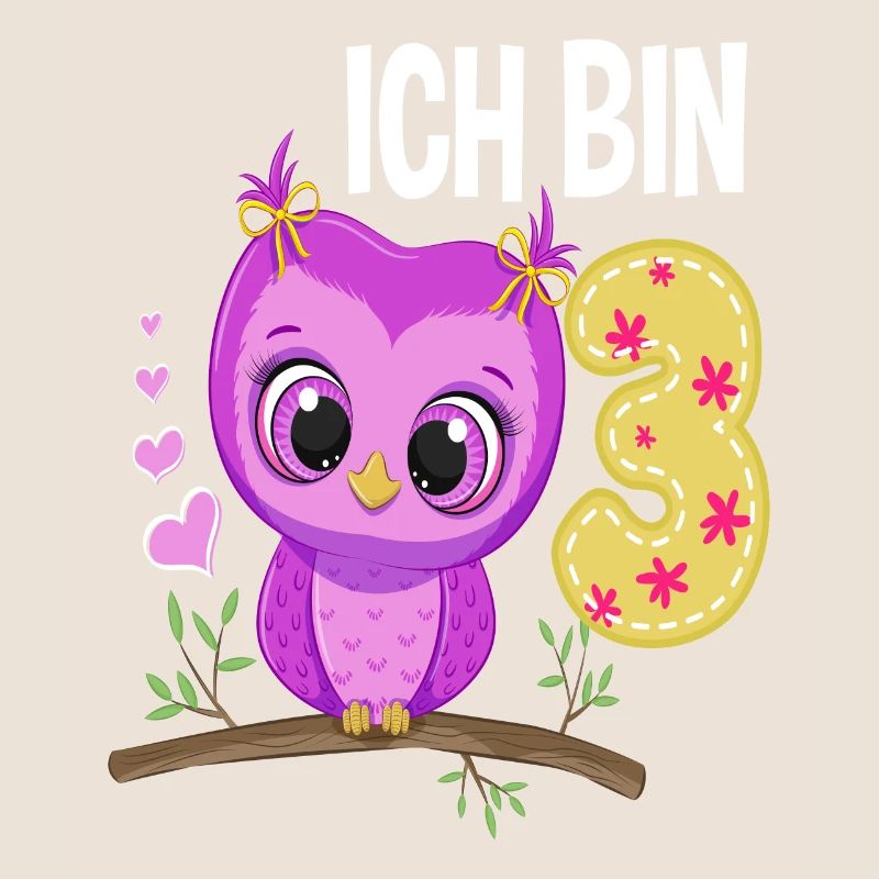 Ich Bin 3 Eule 3. Geburtstag Eulen Mädchen