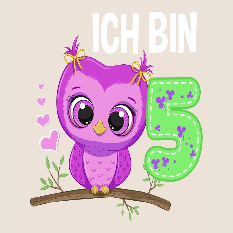 Ich Bin 5 Eule 5. Geburtstag Eulen Mädchen