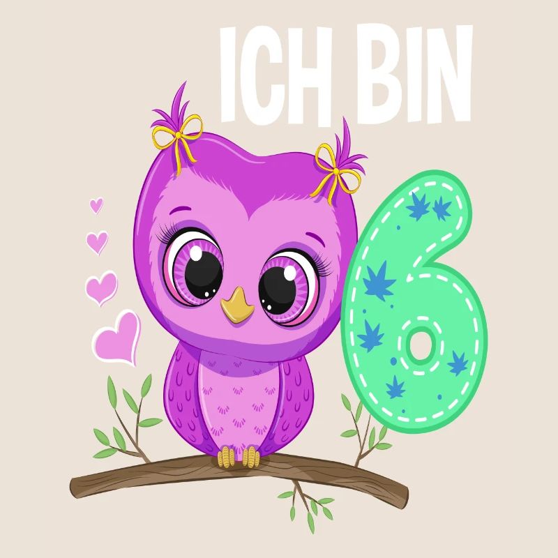 Ich Bin 6 Eule 6. Geburtstag Eulen Mädchen