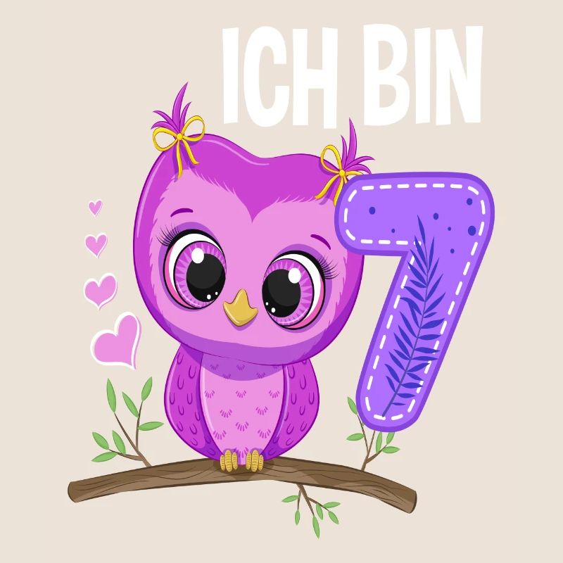 Ich Bin 7 Eule 7. Geburtstag Eulen Mädchen