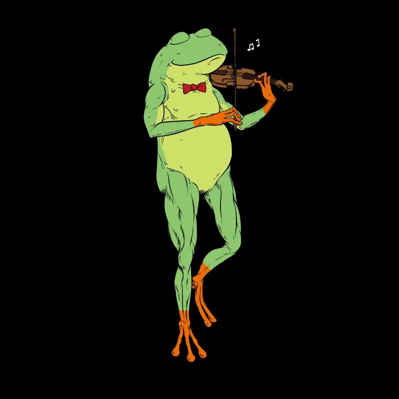 Comic Frog joue du violon