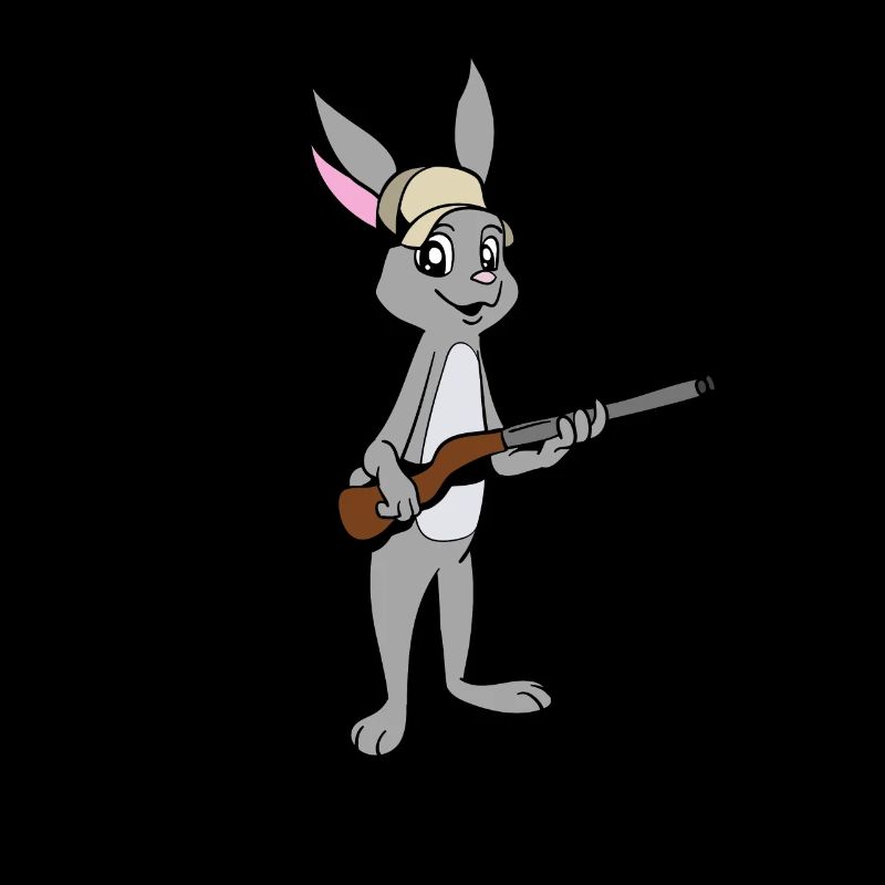 Hase mit Gewehr - Jäger