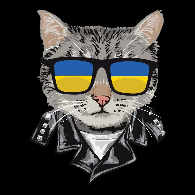 Lunettes de soleil pour chat avec drapeau ukrainien