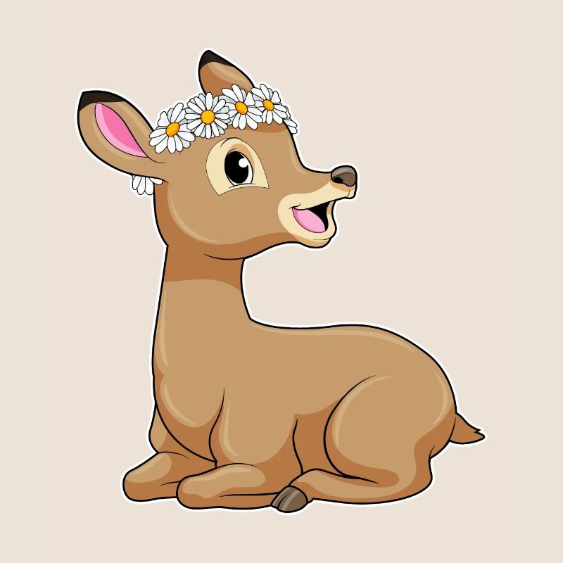 Reh mit Gänseblümchen Blume