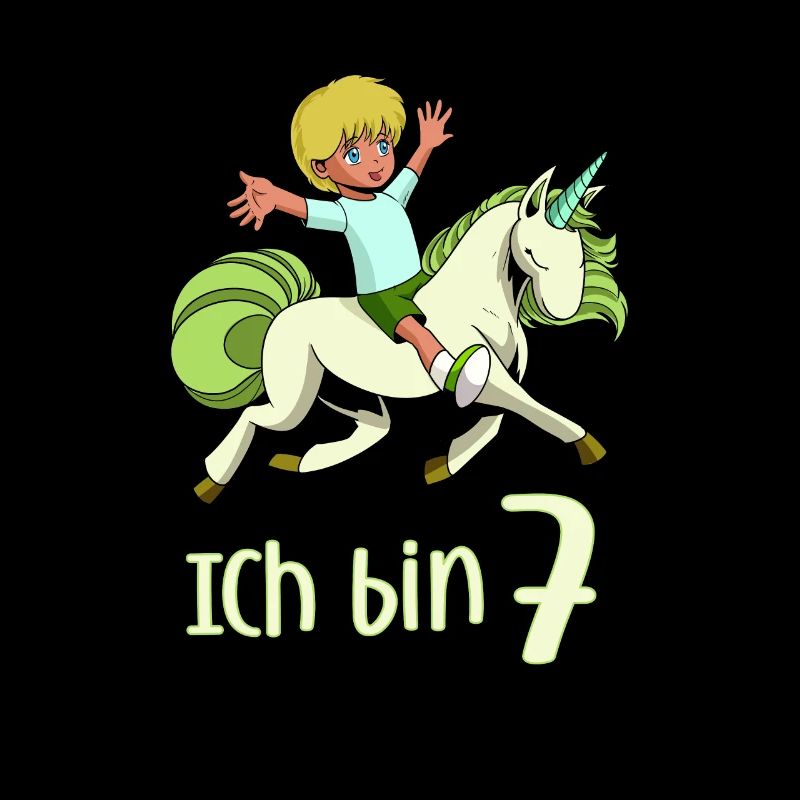 Geburtstagsshirt Einhorn - 7 Geburtstag Junge