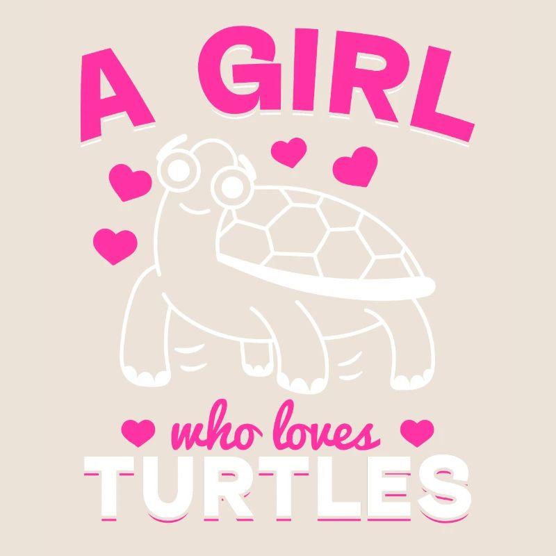 Turtle Girl Cute Turtle - Ein Mädchen, das
