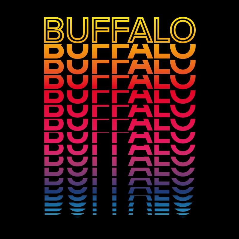 Retro Nostalgisch USA Stadt - Regenbogen Buffalo