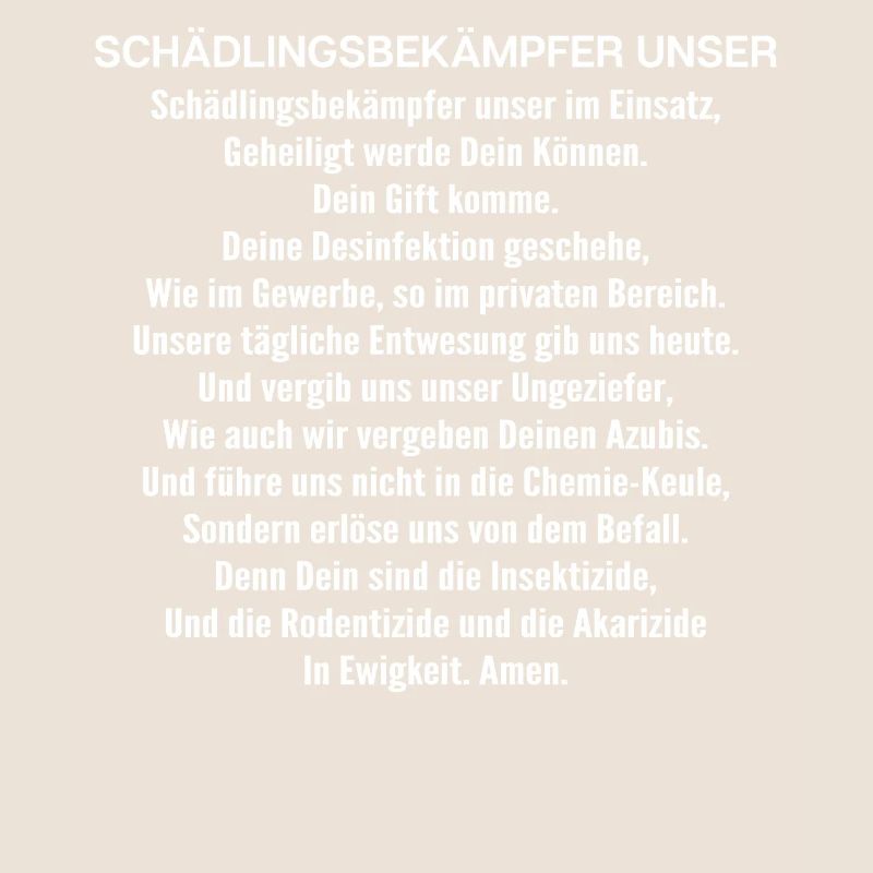 Schädlingsbekämpfer Kammerjäger Exterminator