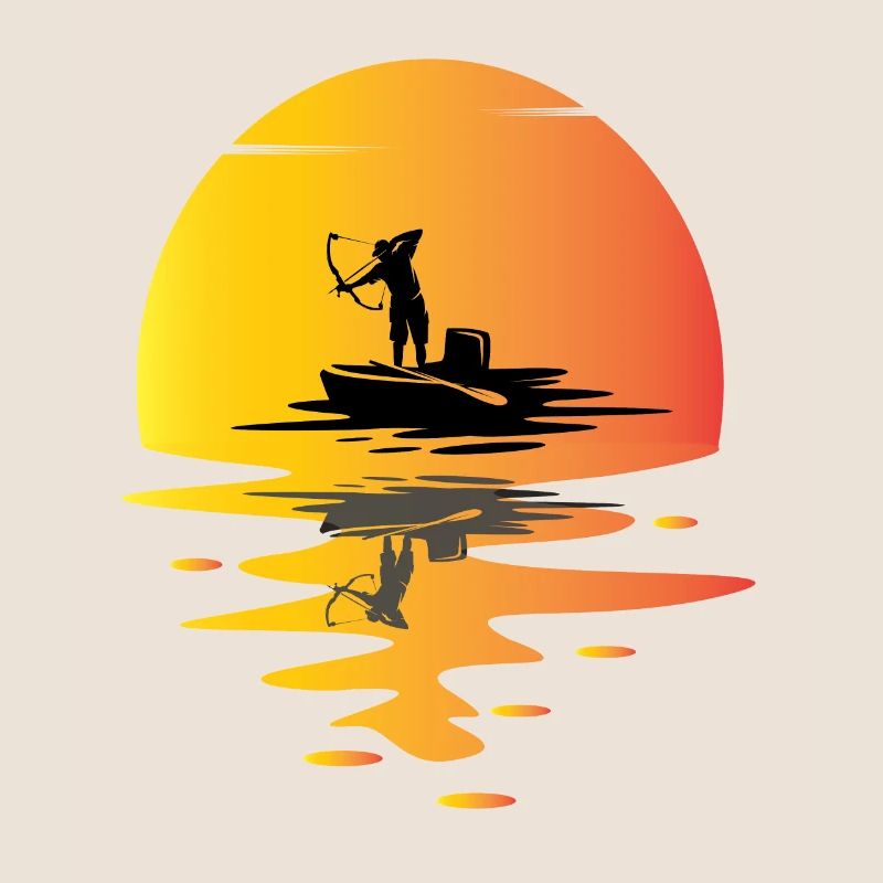 Coucher de soleil sur la pêche à l’arc