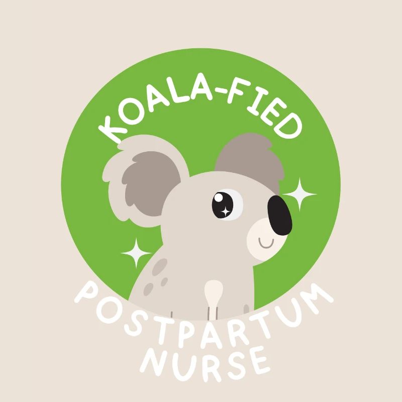 Postpartale Krankenschwester süße Koala Mutter Baby RN Krankenschwester