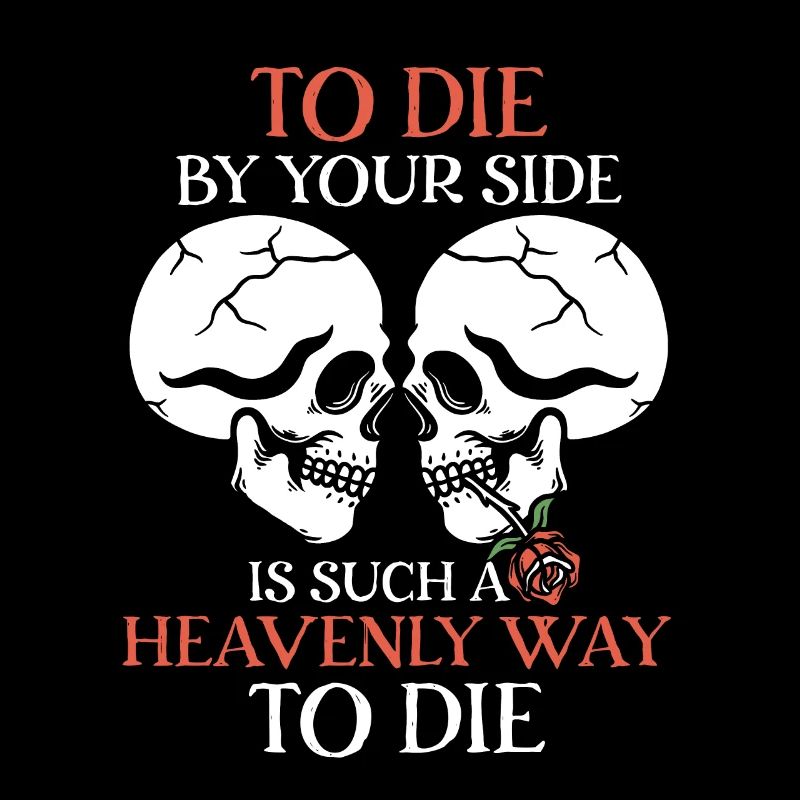 Romantic Gothic Skull Bones Skeleton Roses Death