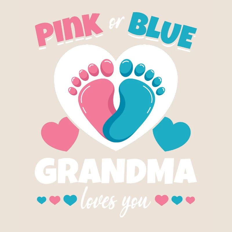 Rosafarbene oder blaue Oma Loves You