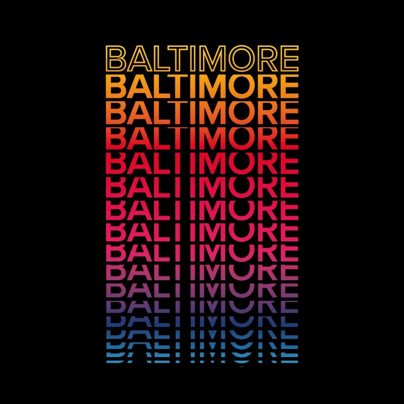 Retro Nostalgisch USA Stadt - Regenbogen Baltimore