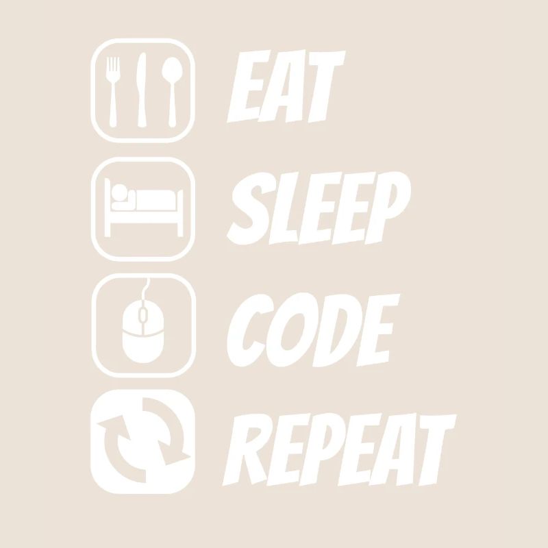 Eat Sleep Code Repeat Coder Programmer Software De
