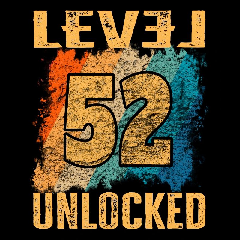 Geburtstag Geschenk Level Unlocked 52 Jahre