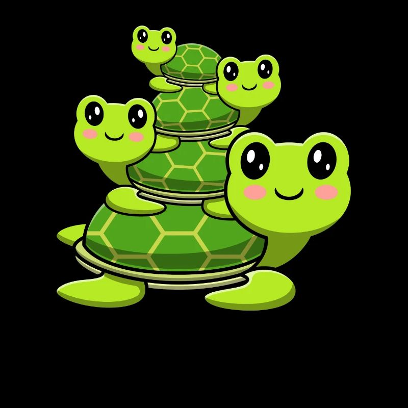 Stacked turtles, cute turtles,