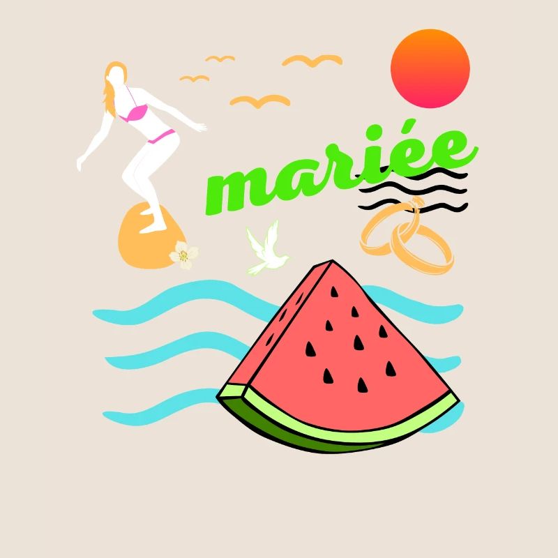 EVJF Surf Hawaï pastèque été Team mariée