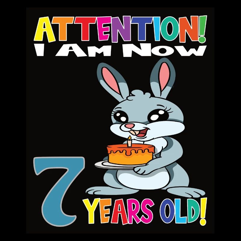 Rabbit Birthday I Am Now 7 Years Old