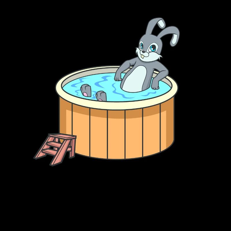 Lapin dans le bain à remous