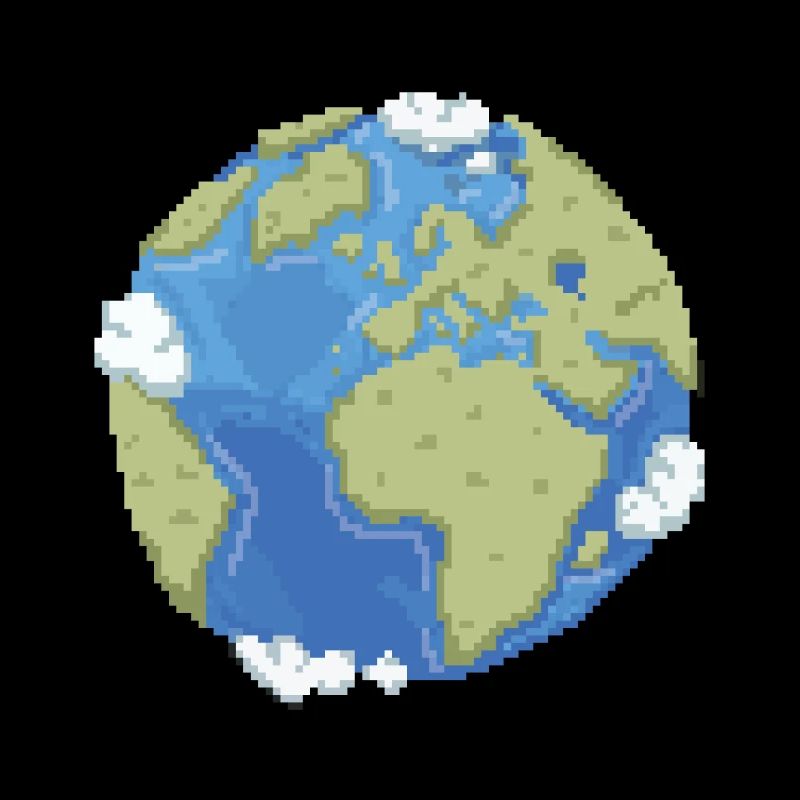 Retro Pixel Earth