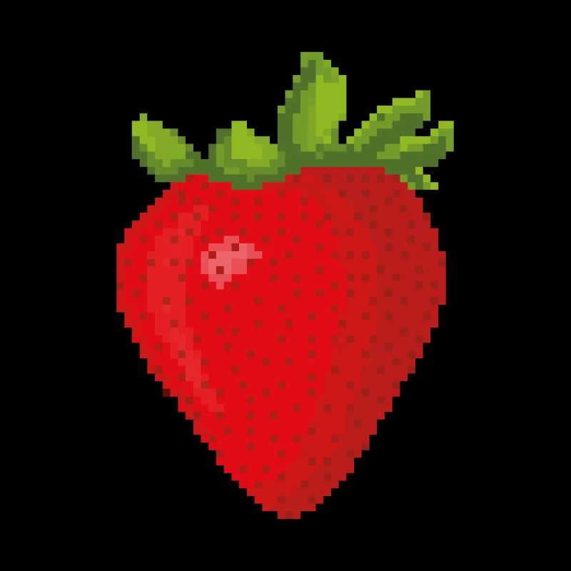 Retro Pixel Strawberry