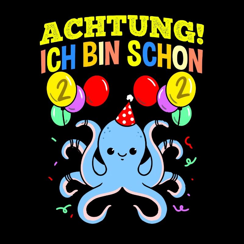 Achtung Ich Bin Schon 2 Geburtstag Oktopus