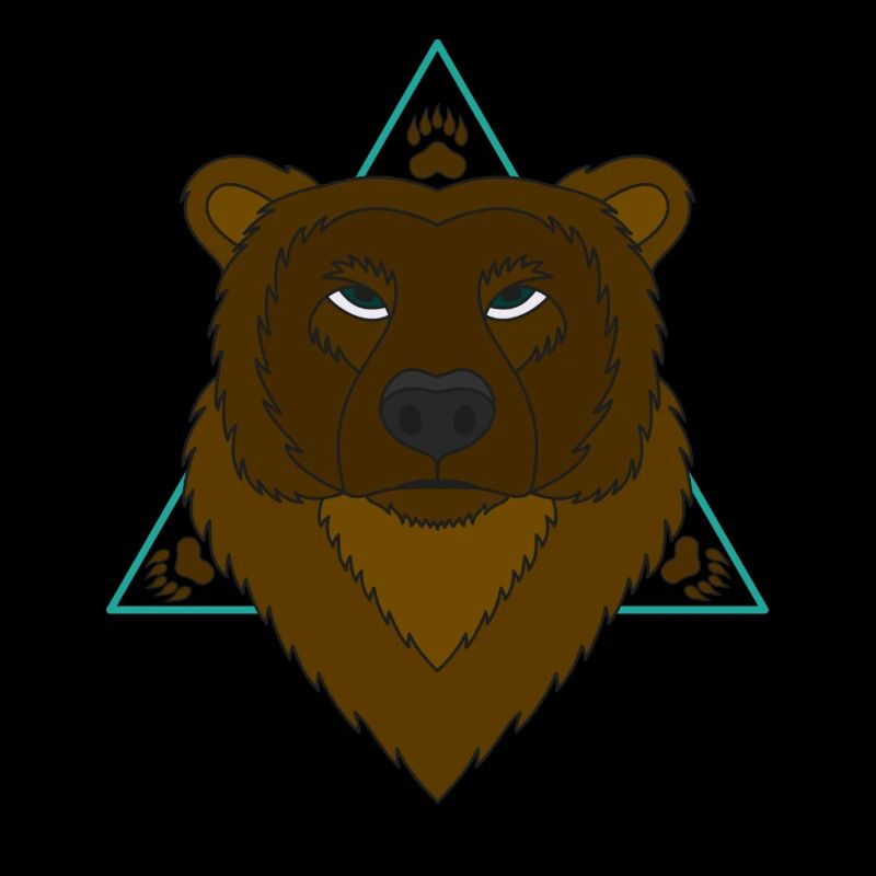 Grizzly Bear Motif Portrait avec ours