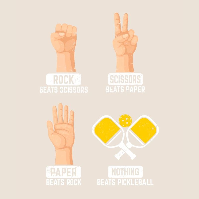 Ciseaux en papier de roche Rien ne vaut pickleball Playe