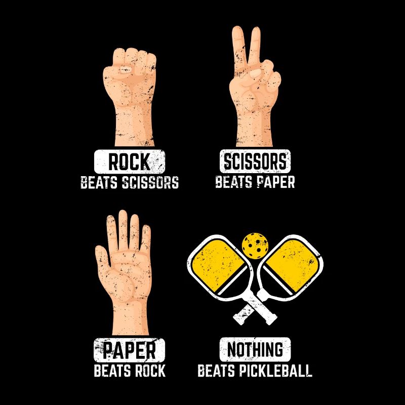 Ciseaux en papier de roche Rien ne vaut pickleball Playe